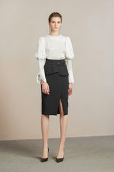 Luminescent Satin Puff Sleeve Blouse